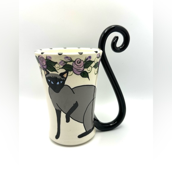 April Gadler Coffee Siamese Cat Mug ~ Hand Painted - Picture 8 of 10